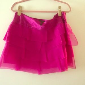 BCBG MaxAzria Pleated Hot Pink Skirt